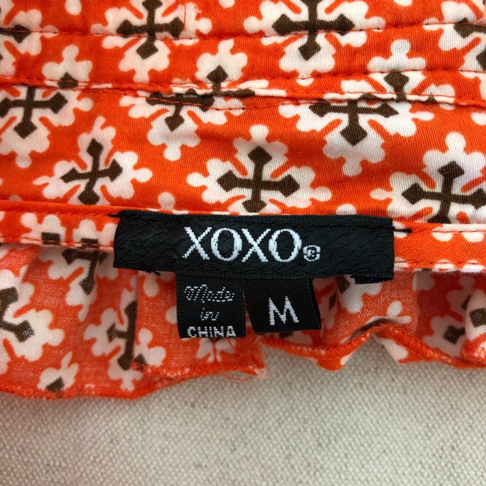 Orange Print Ruffled Halter Top Size M - Picture 3 of 8